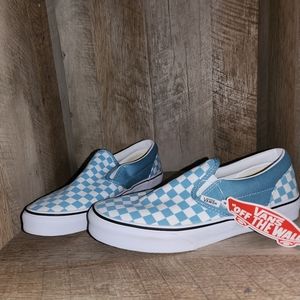 Vans Kid's Classic Slip On Shoe - Delphinium Blue / True White Big Girl Size 6.0